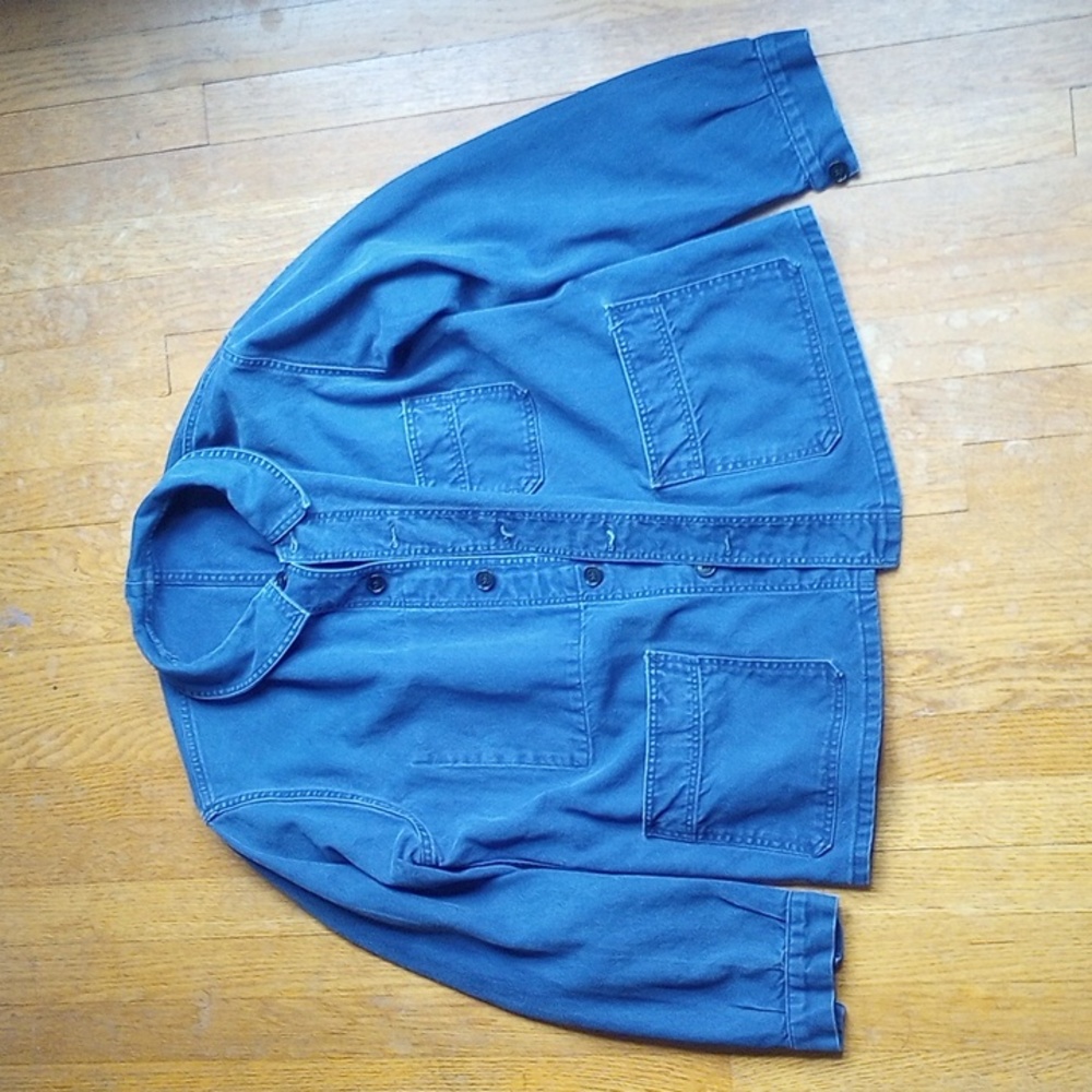 Sanfor French Made Chore Coat Worker Blue fits Mens Medium M